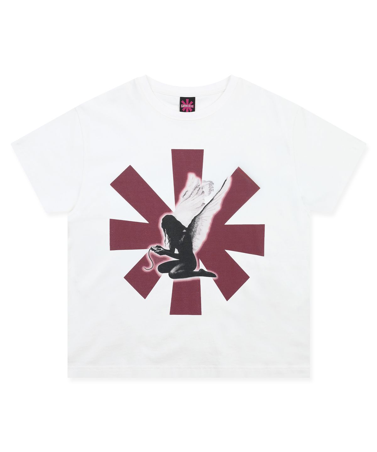 글랙(GLACK) GT175 애스터엔젤 세미 크롭 티셔츠 (WHITE)