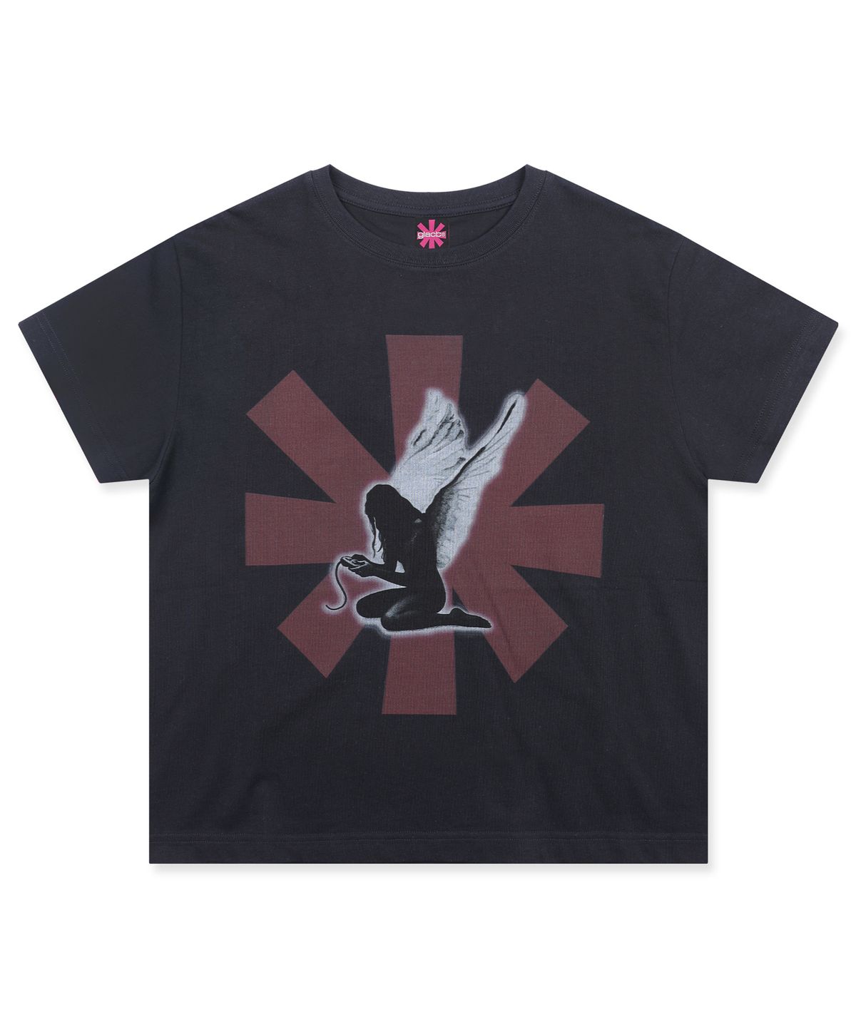 글랙(GLACK) GT175 애스터엔젤 세미 크롭 티셔츠 (BLACK)