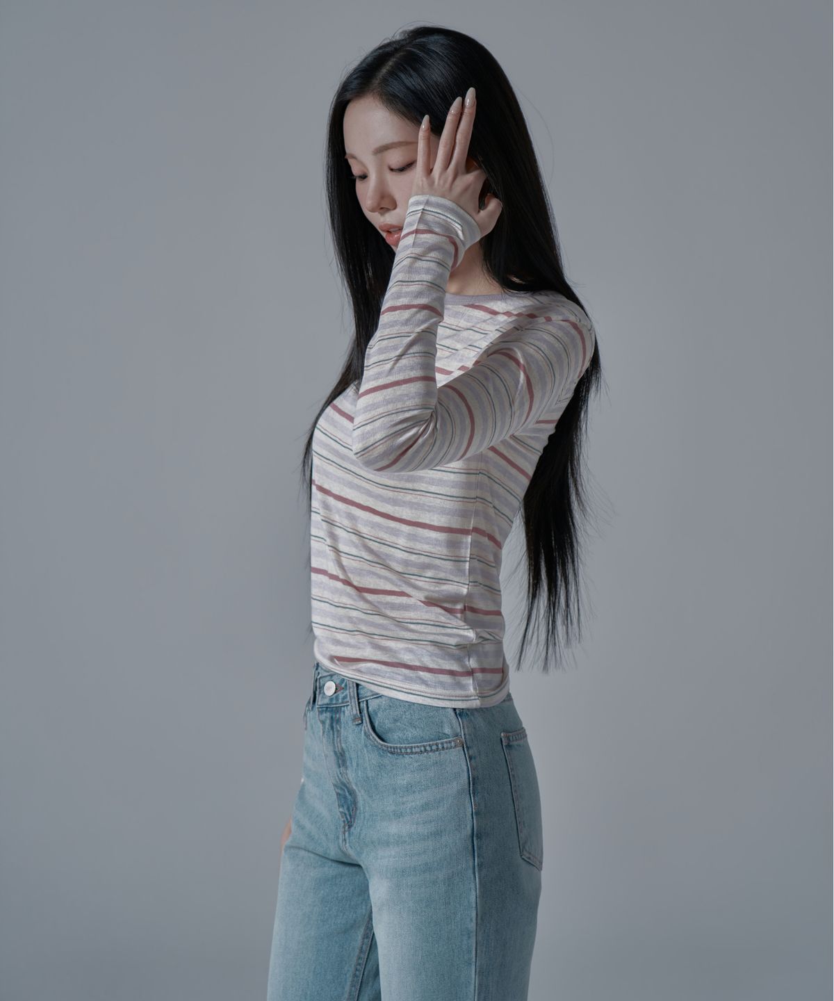 와르 포 우먼(WAARFORWOMAN) WT-76 스프링 베이직 티셔츠_퍼플