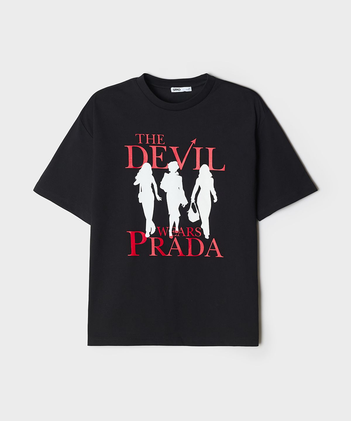 스파오(SPAO) [악마는 프라다를 입는다] 반팔 티셔츠(BLACK)_SPRLG25U17