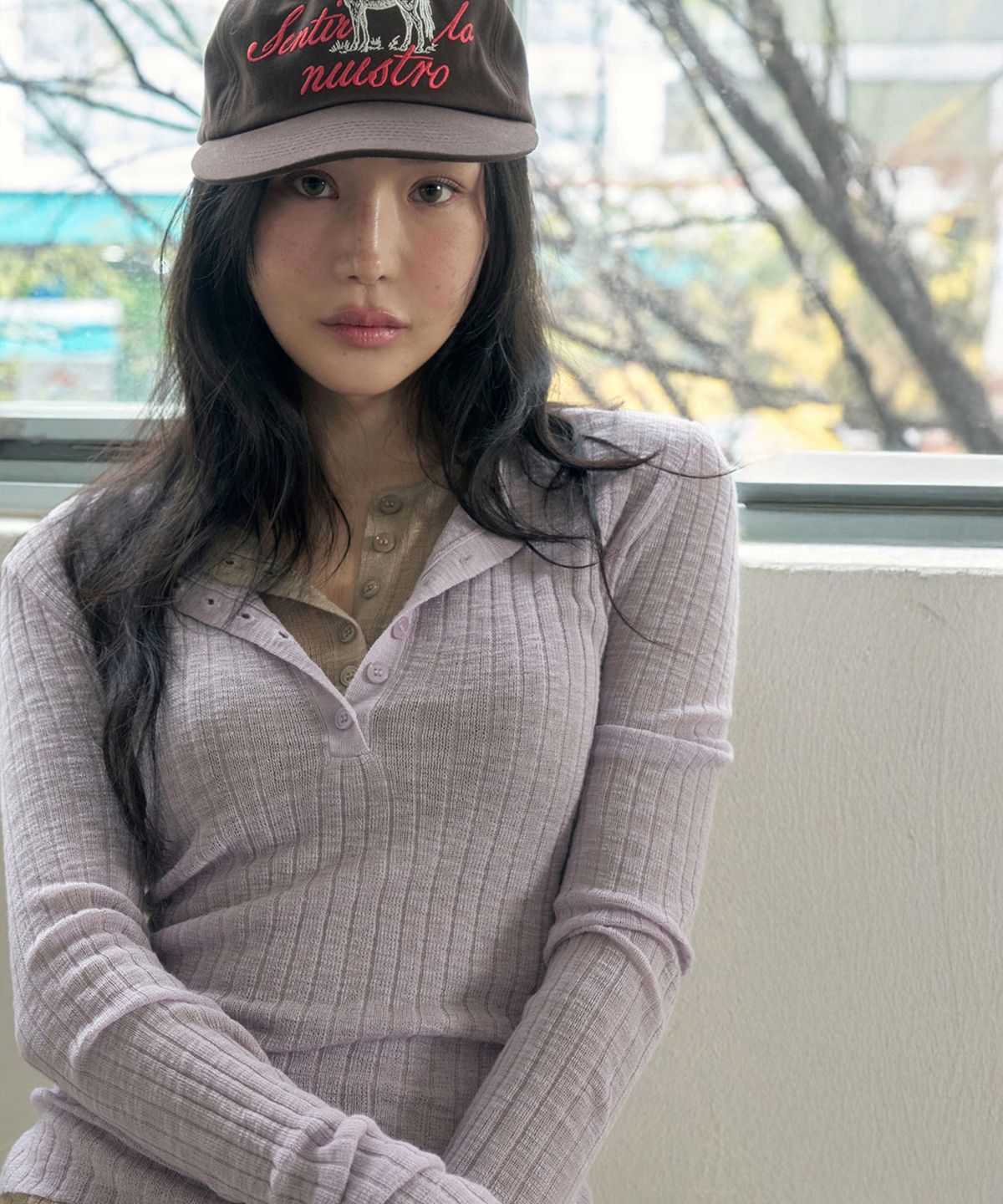 모르브13(MORVE13) 써머링 헨리넥 니트(아이보리)