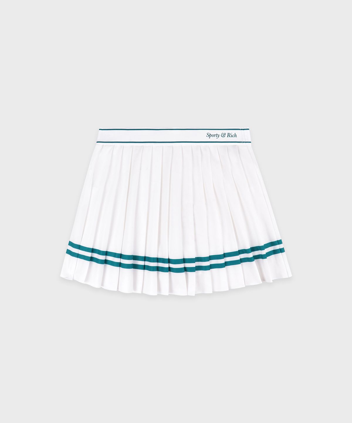 스포티앤리치(SPORTY&RICH) 이탤릭 로고 플리츠 스커트 R255AWS001