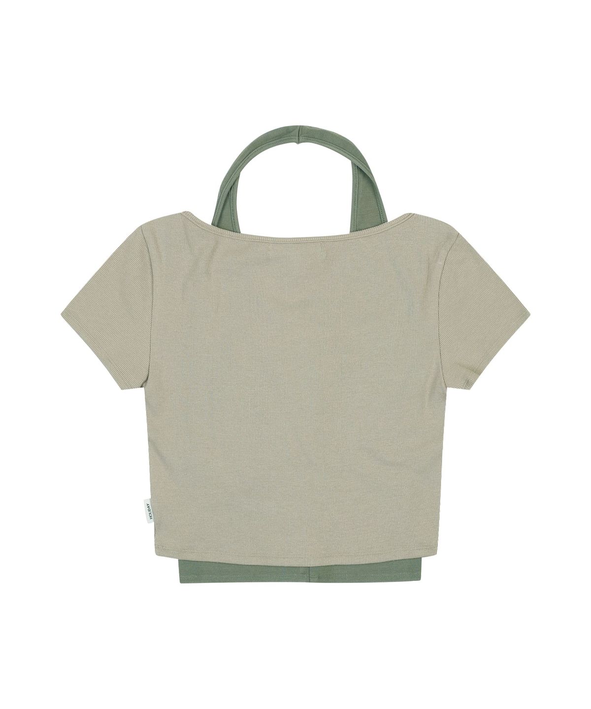 오디너리 홀리데이(ORDINARY HOLIDAY) HALTER LAYERED T-SHIRT SET [LIGHT KHAKI]