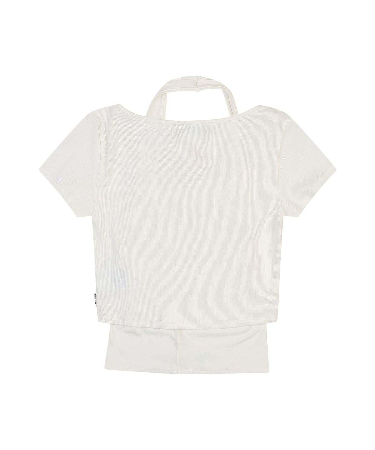 오디너리 홀리데이(ORDINARY HOLIDAY) HALTER LAYERED T-SHIRT SET [WHITE]