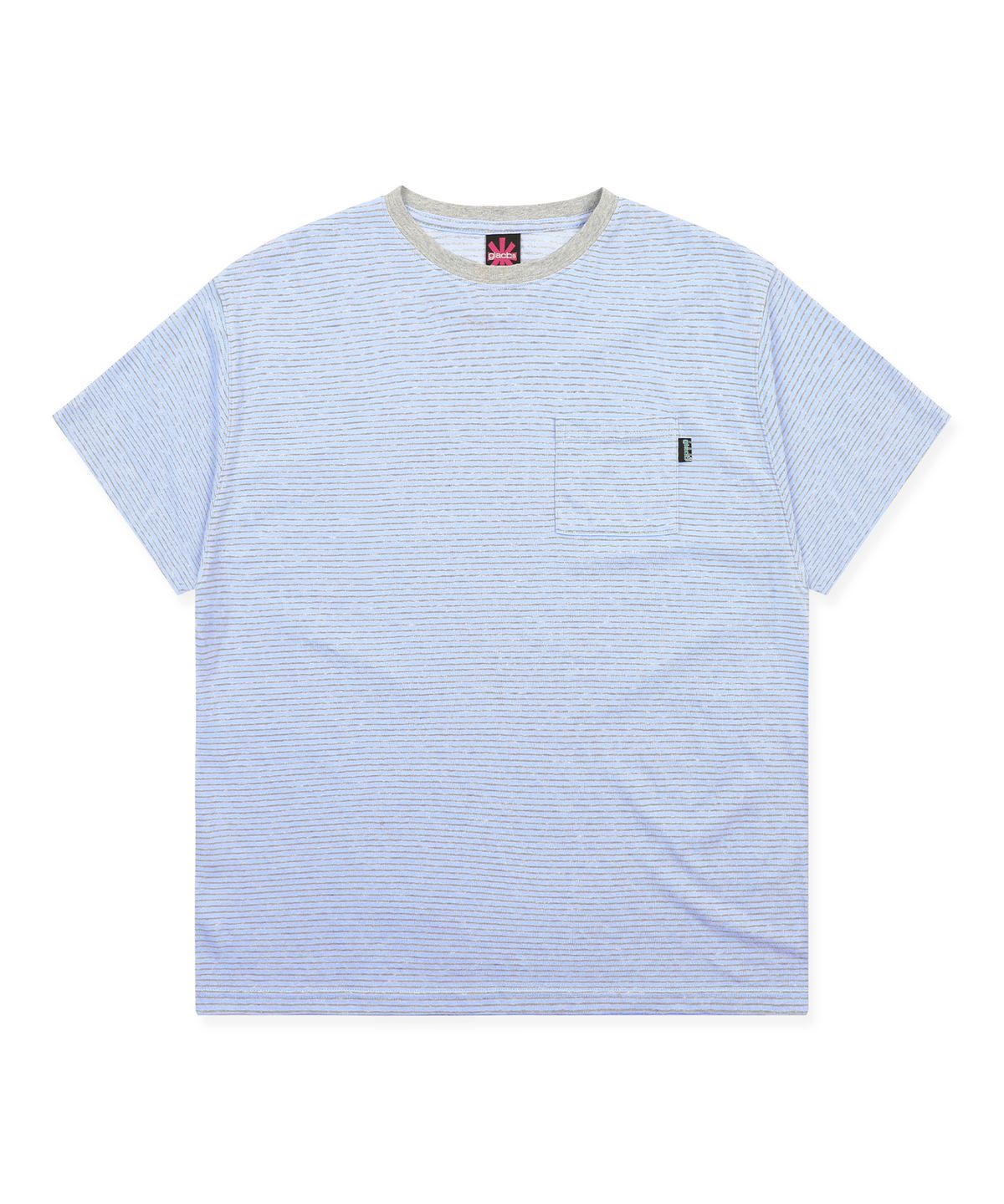 글랙(GLACK) GT168 페이디드 빈티지 스트라이프 티셔츠 (SKY BLUE)
