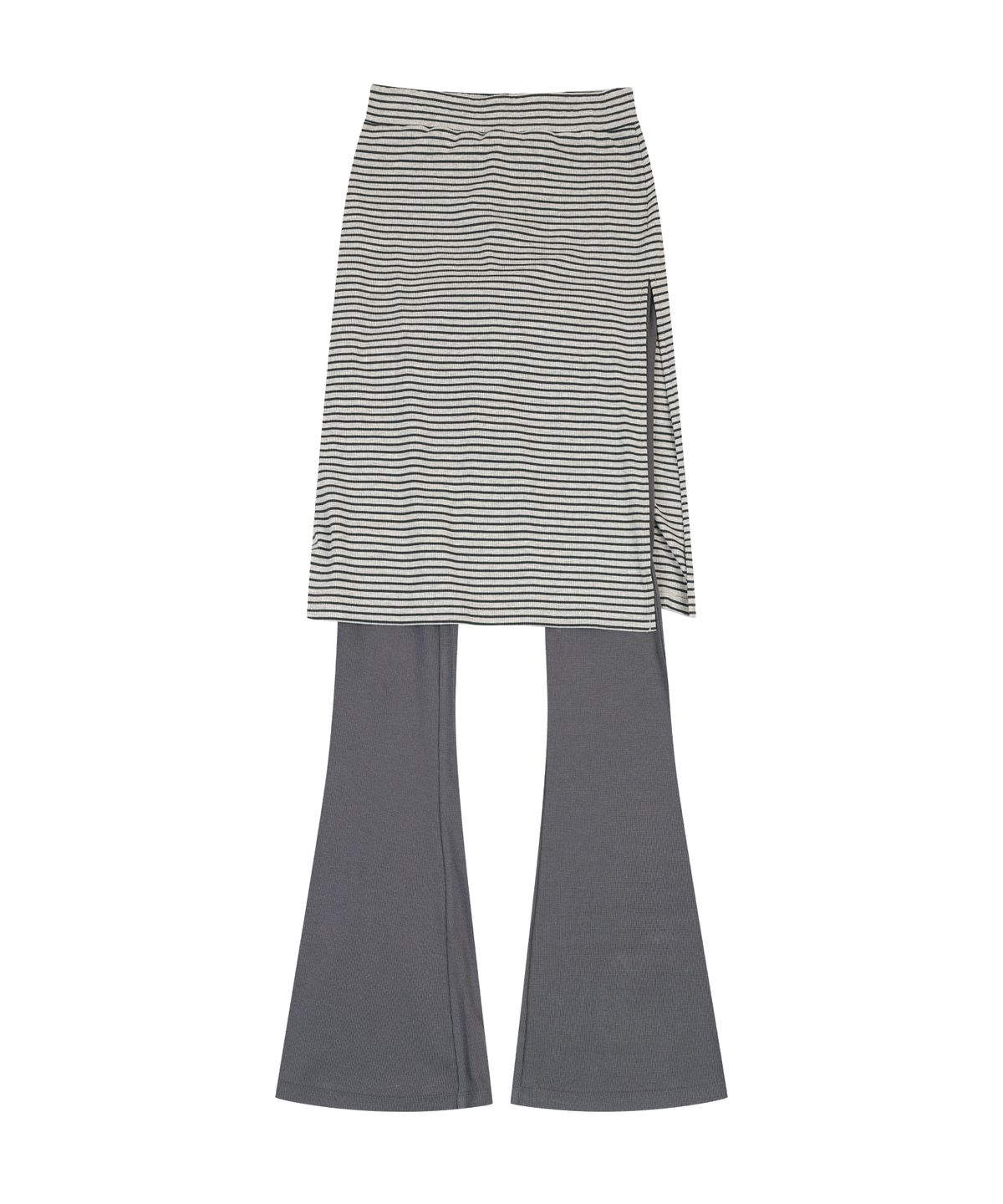 오디너리 홀리데이(ORDINARY HOLIDAY) SKIRT LAYERED JERSEY PANTS [CHARCOAL]