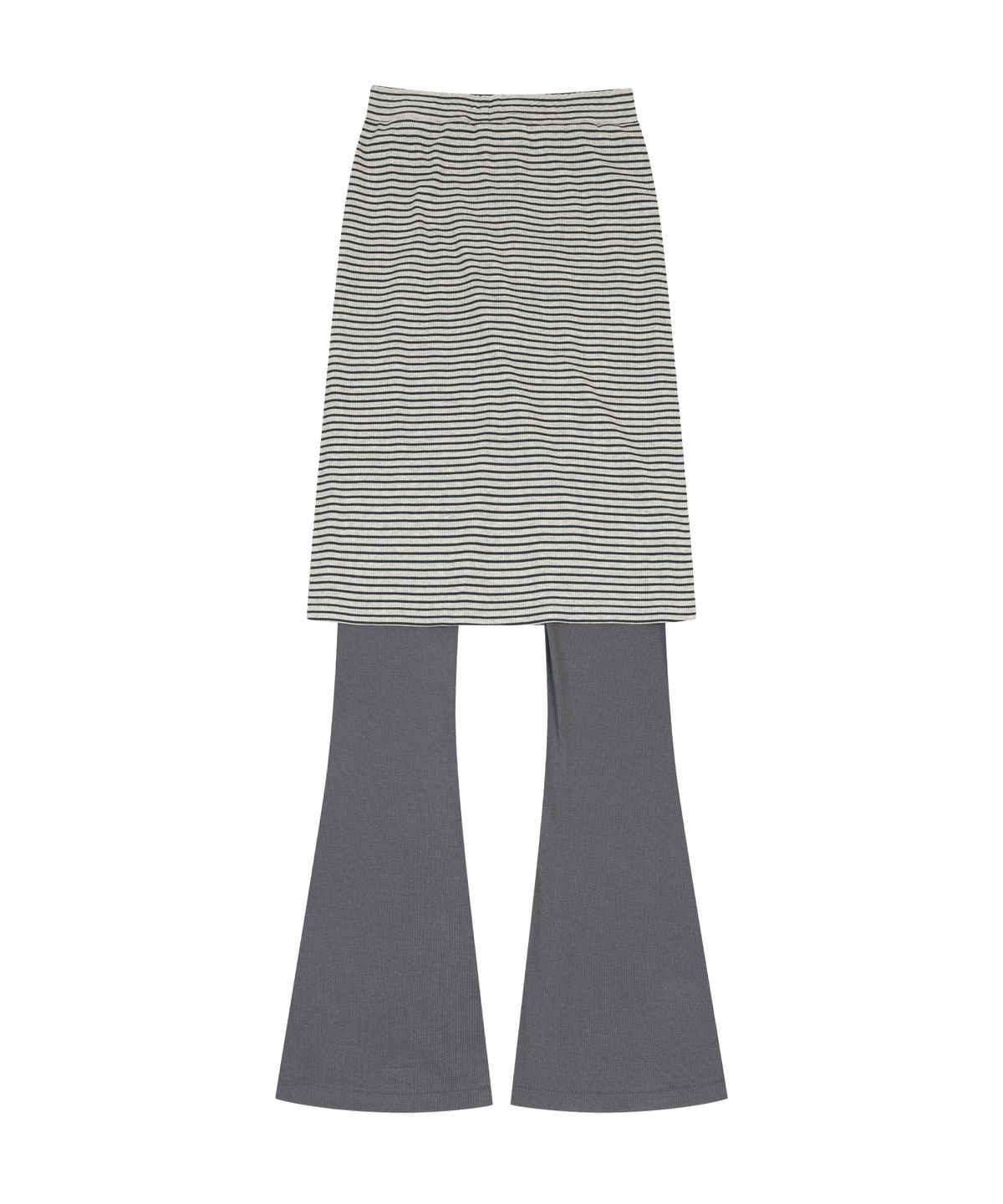 오디너리 홀리데이(ORDINARY HOLIDAY) SKIRT LAYERED JERSEY PANTS [CHARCOAL]