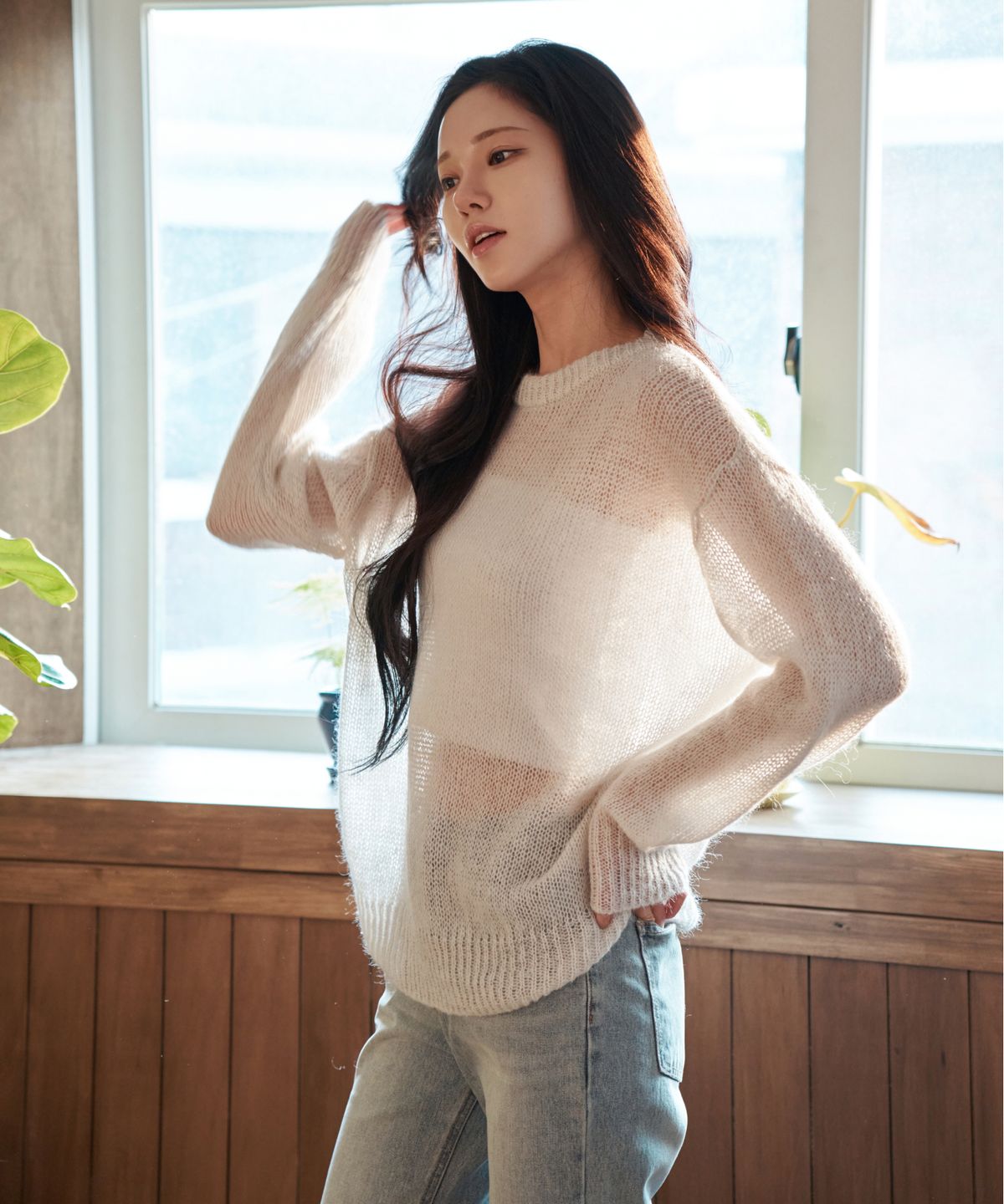 와르 포 우먼(WAARFORWOMAN) WK-24 시어 풀 오버_그레이