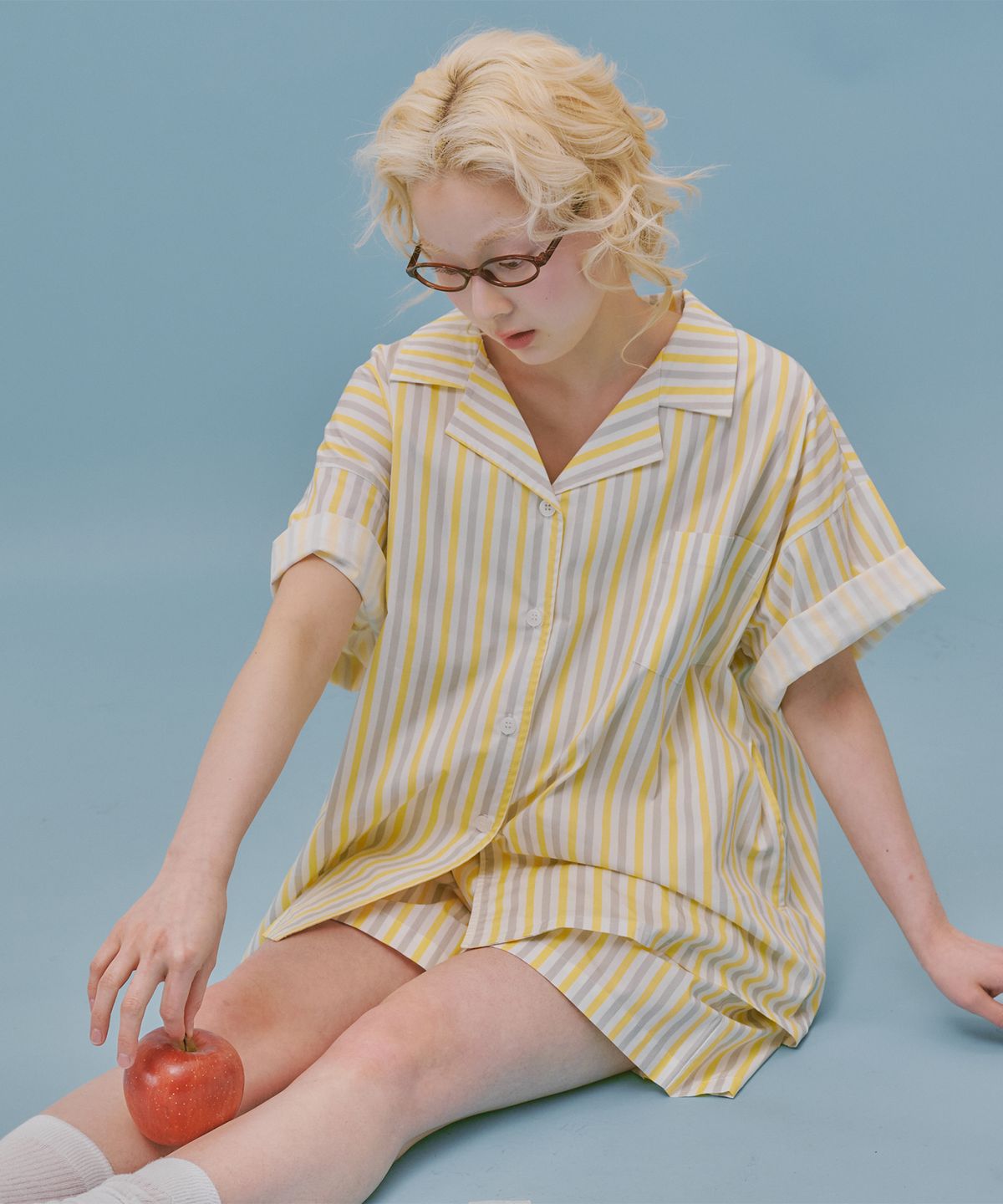 오끼뜨(OGGITT) (uni)레지던스 에디션 스트라이프 파자마 파인그레이