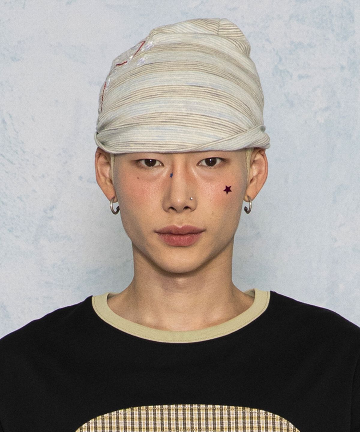 글랙(GLACK) GC085 써머 스티치 스트라이프 스냅 비니 (IVORY)