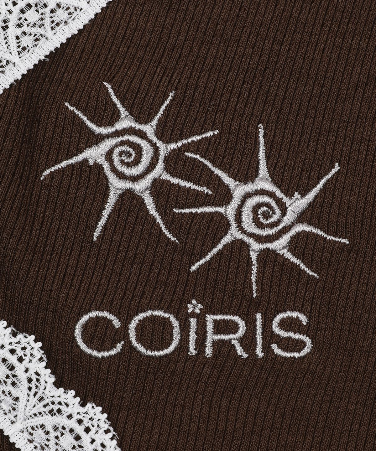 코이리스(COIRIS) 라세 레이스 크로스 브이넥 긴팔 티