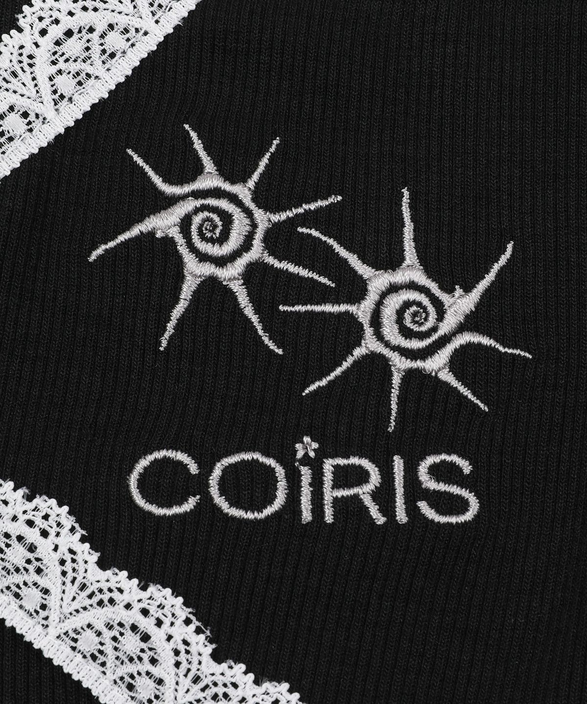 코이리스(COIRIS) 라세 레이스 크로스 브이넥 긴팔 티