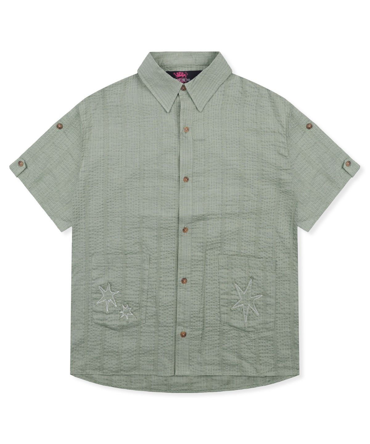 글랙(GLACK) GS019 포켓포인트 시어서커 쿠반 셔츠 (OLIVE)