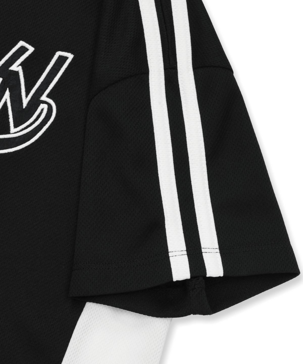 브라운브레스 키즈(BROWNBREATH KIDS) KIDS GIRL MESH MIX CROP TEE - BLACK