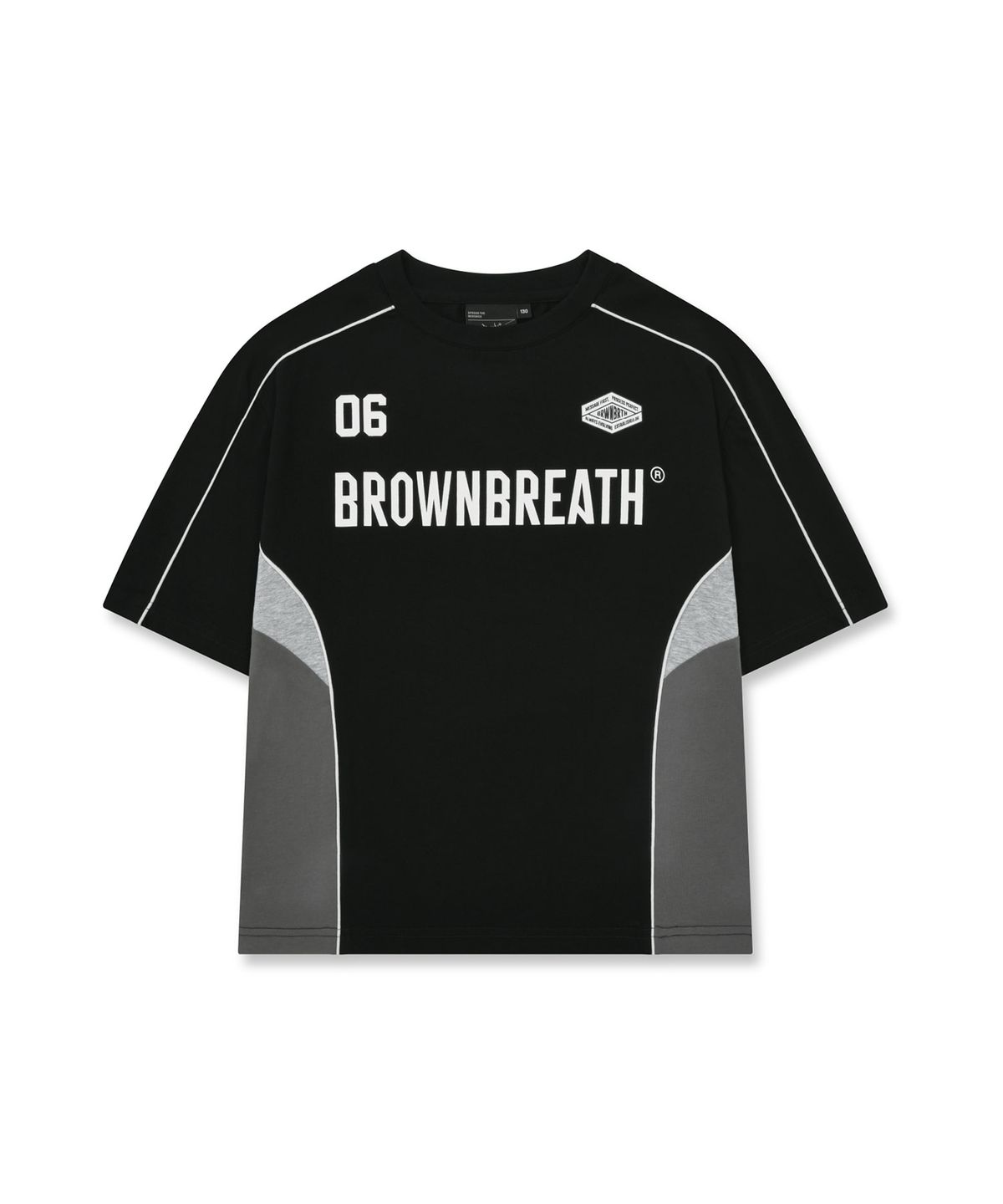 브라운브레스 키즈(BROWNBREATH KIDS) KIDS QUICK DRYING BLOCK TEE - BLACK