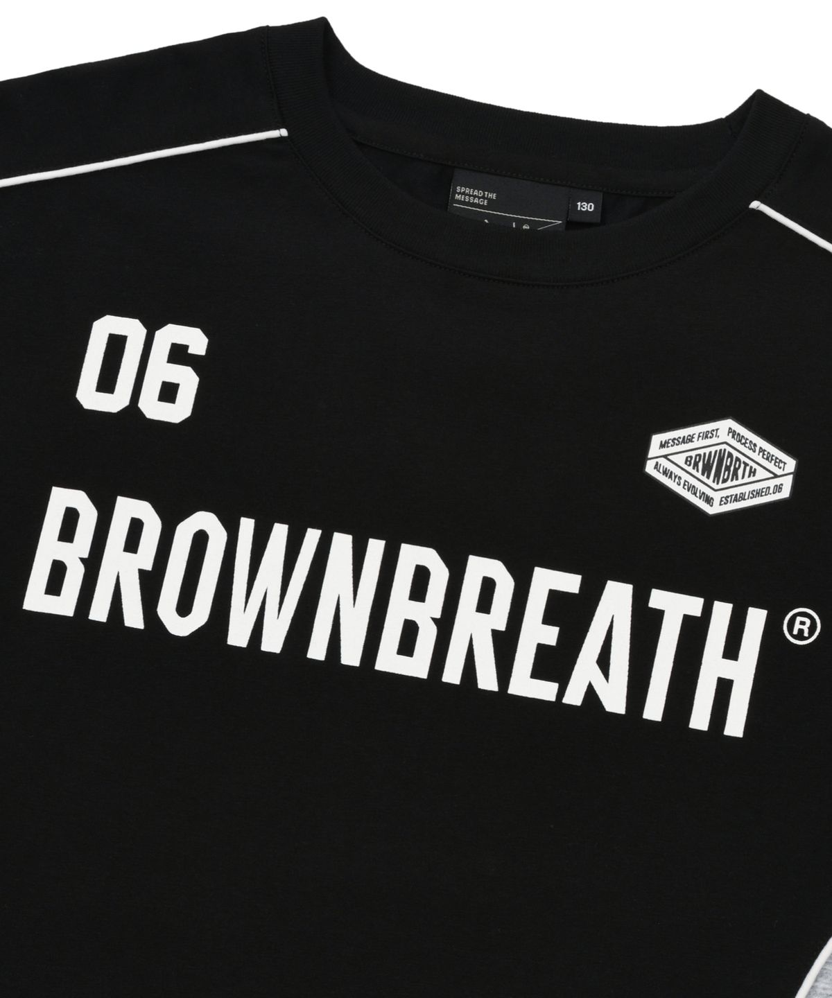 브라운브레스 키즈(BROWNBREATH KIDS) KIDS QUICK DRYING BLOCK TEE - BLACK