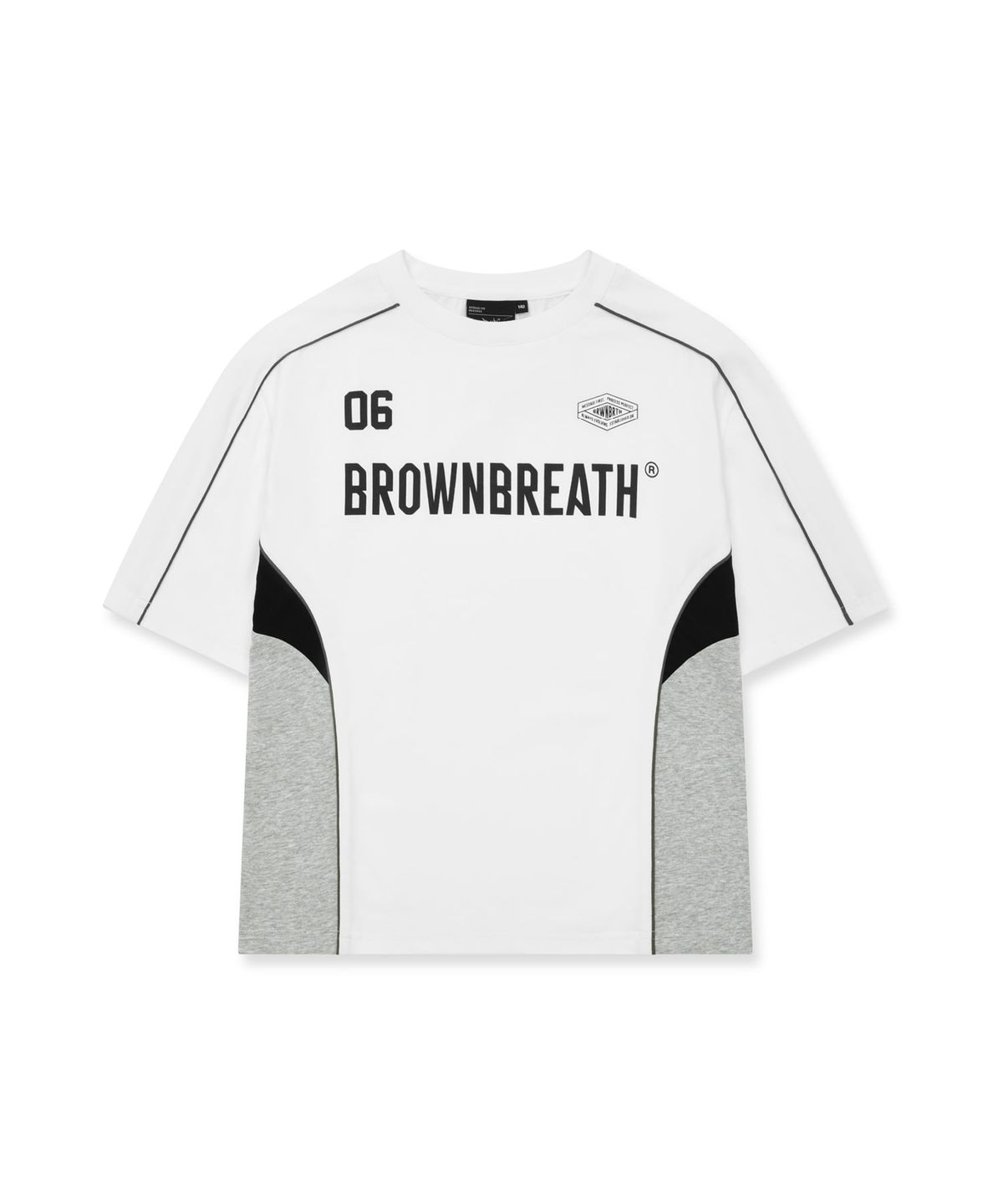 브라운브레스 키즈(BROWNBREATH KIDS) KIDS QUICK DRYING BLOCK TEE - WHITE