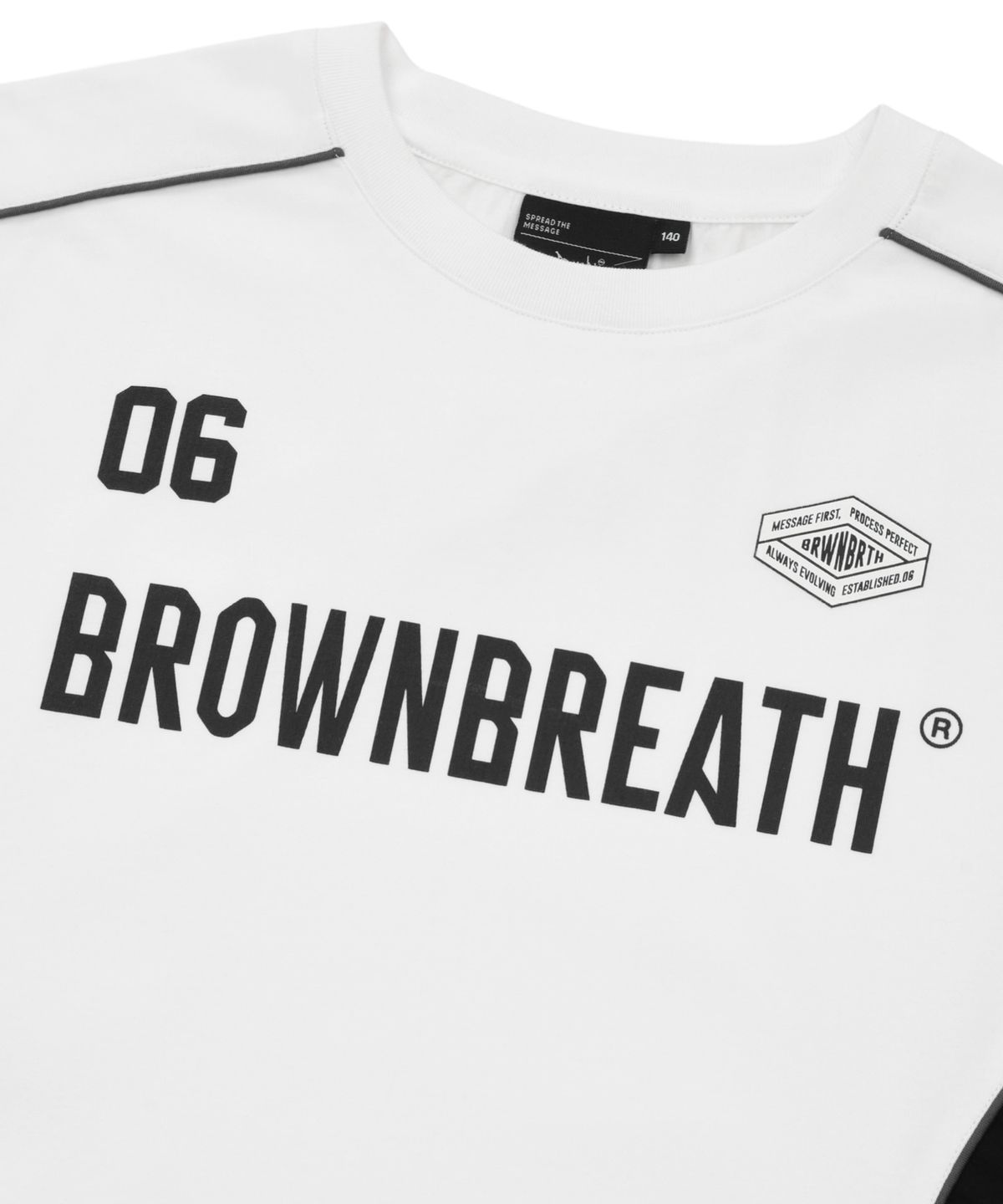 브라운브레스 키즈(BROWNBREATH KIDS) KIDS QUICK DRYING BLOCK TEE - WHITE