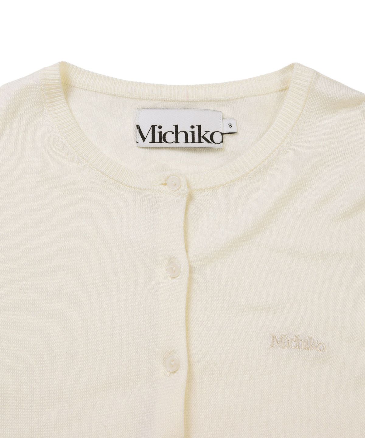 미치코런던 코시노(MICHIKO LONDON KOSHINO) 소프트 터치 베이직 가디건 크림 아이보리