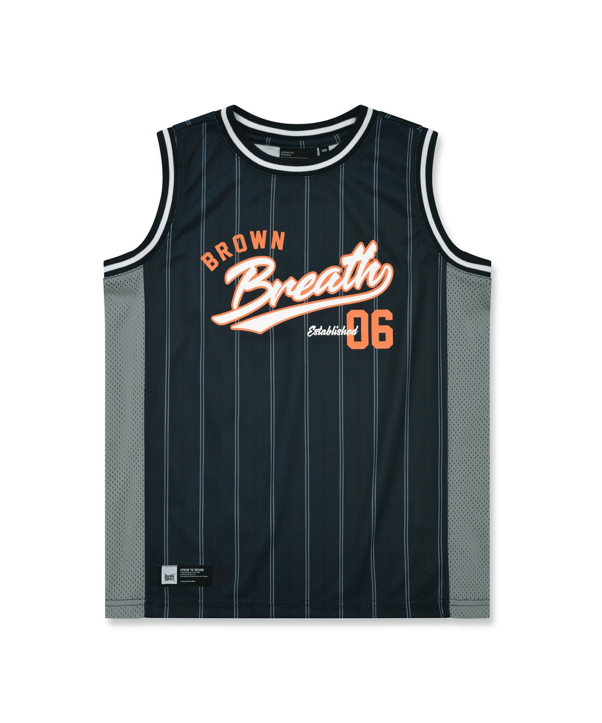 브라운브레스 키즈(BROWNBREATH KIDS) KIDS STRIPE MESH SLEEVELESS SETUP - 2COLOR