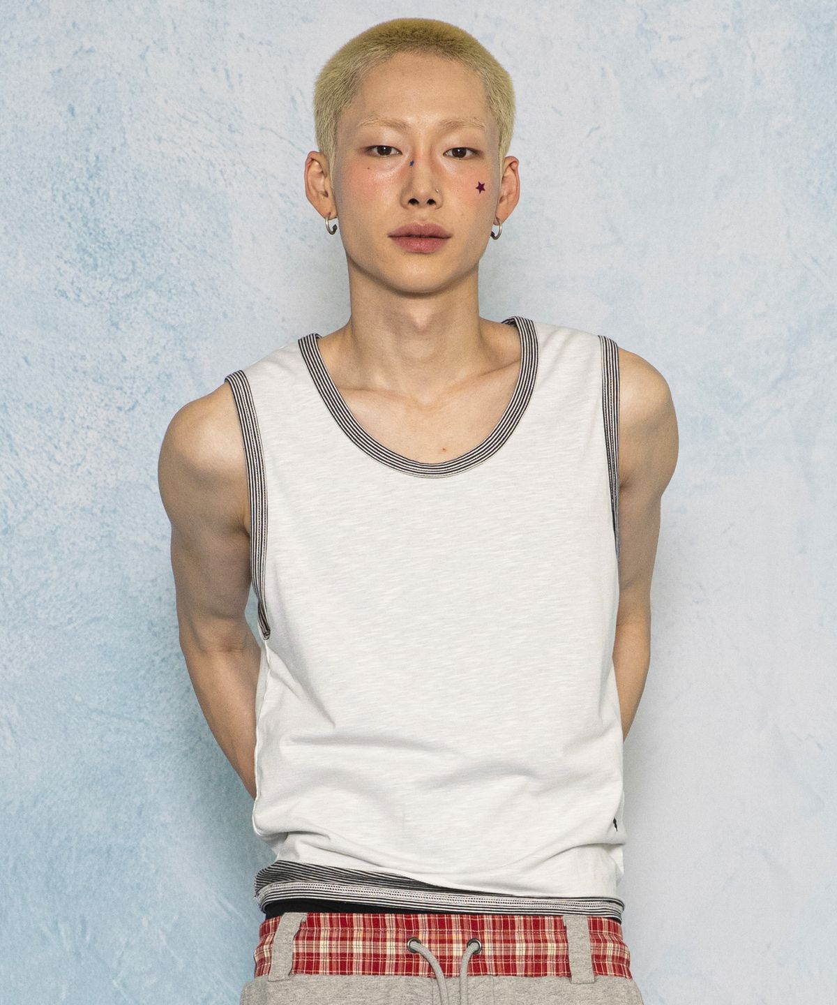 글랙(GLACK) GT186 슬로프 리버시블 스트라이프 슬리브리스 (WHITE/BLACK)