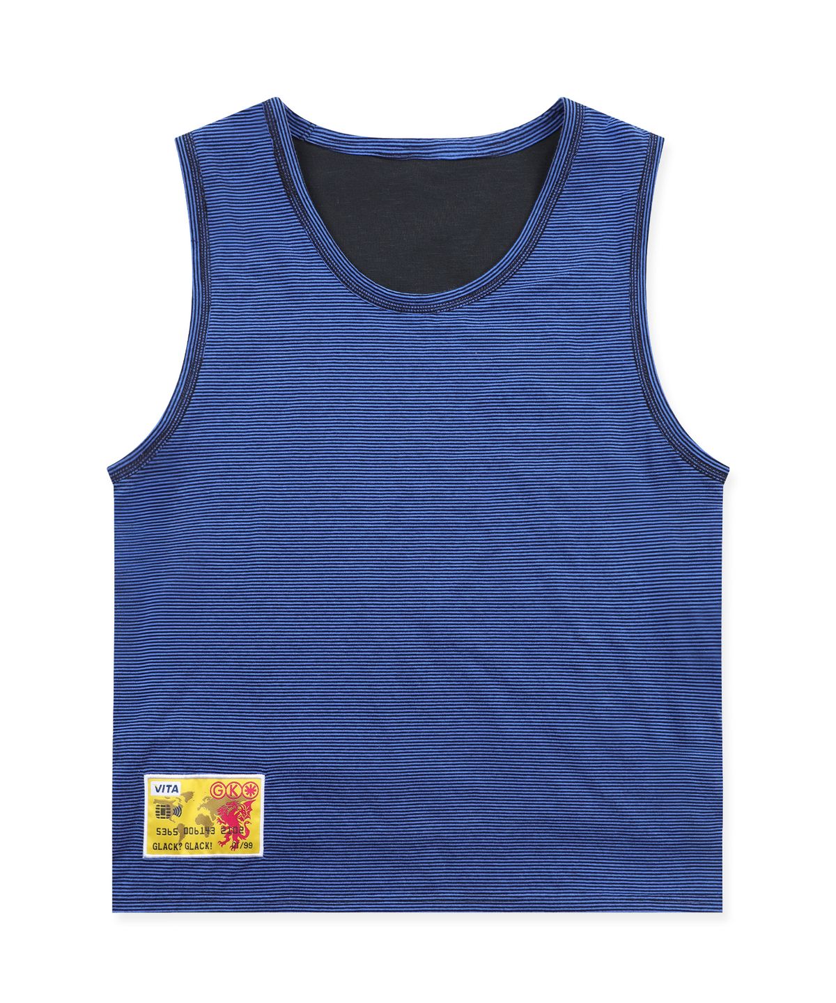 글랙(GLACK) GT186 슬로프 리버시블 스트라이프 슬리브리스 (BLACK/NAVY)