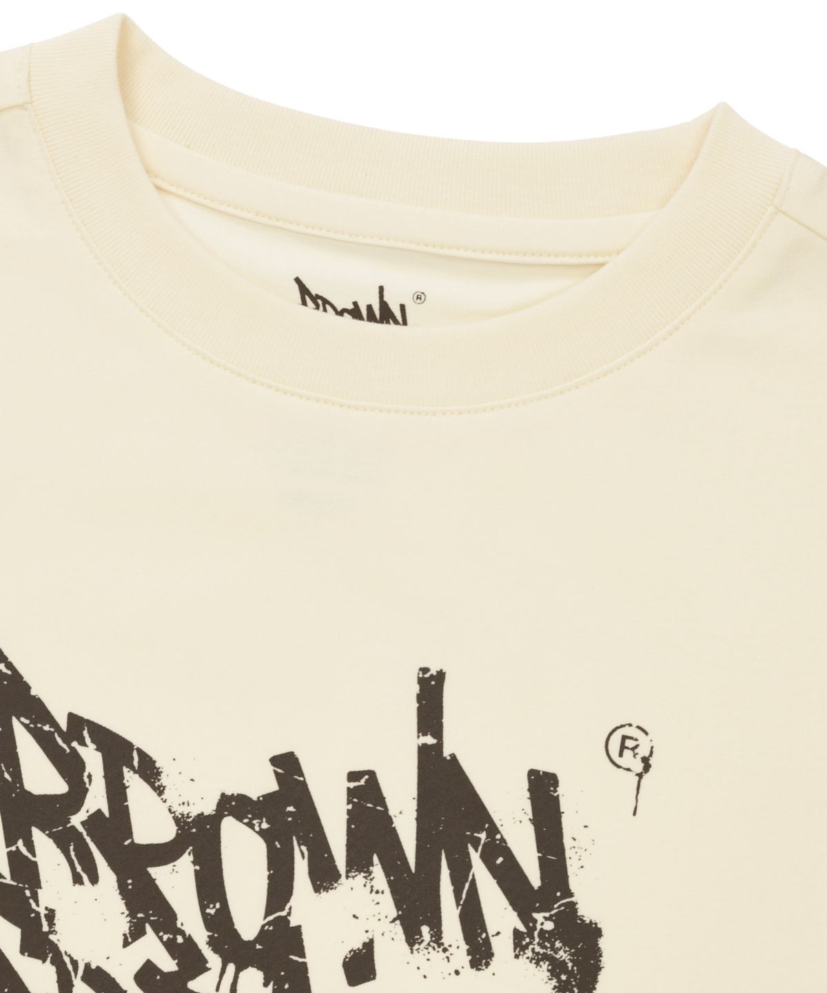 브라운브레스 키즈(BROWNBREATH KIDS) KIDS BASIC TAG ONE POINT TEE ( QUICK DRYING ) - CREAM