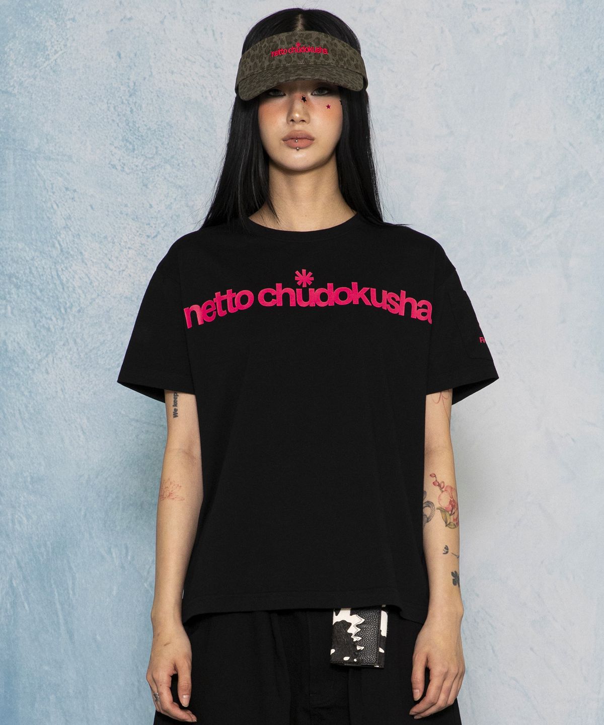 글랙(GLACK) GT180 넷중독자 세미 크롭 티셔츠 (BLACK)