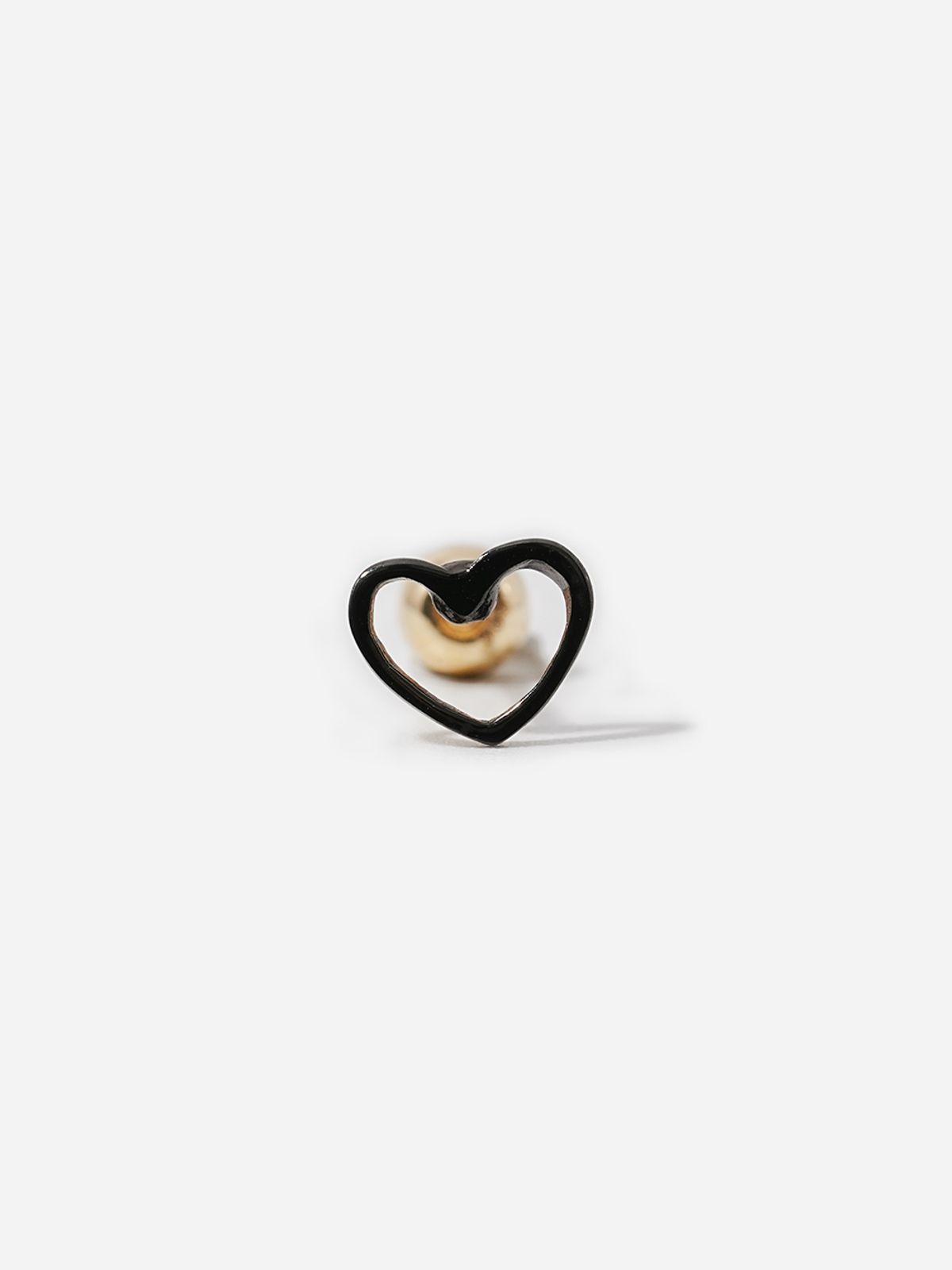 미니멀피어싱(MINIMALPIERCING) 14K 블랙 러블리 포인트 하트 피어싱 귀걸이