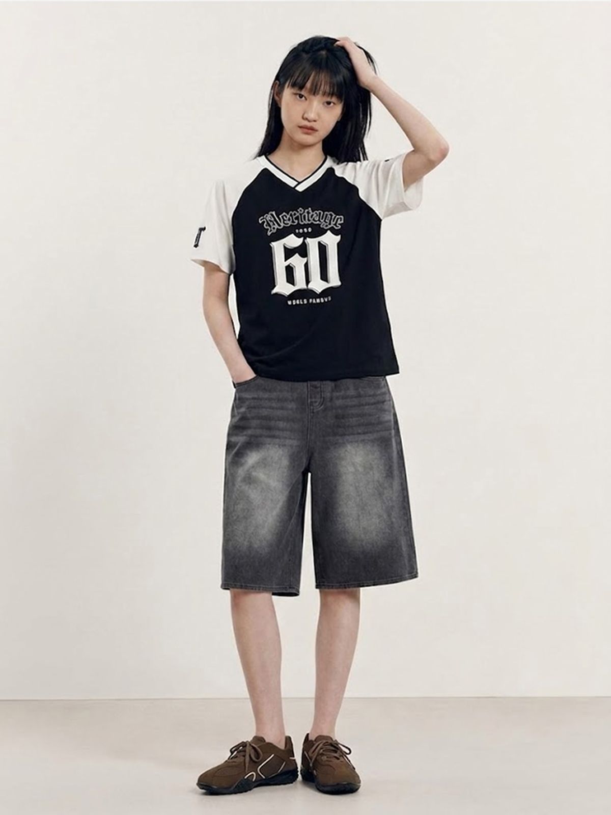 행텐 틴즈(HANGTEN TEENS) 틴즈 여아 6부 버뮤다 데님팬츠_055(14570-156-402-10)