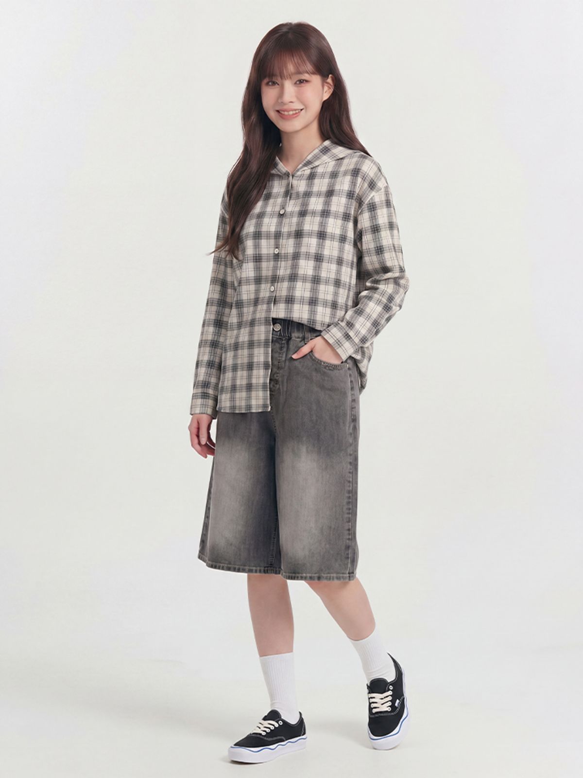 행텐 틴즈(HANGTEN TEENS) 틴즈 여아 6부 버뮤다 데님팬츠_254(14570-156-402-10)