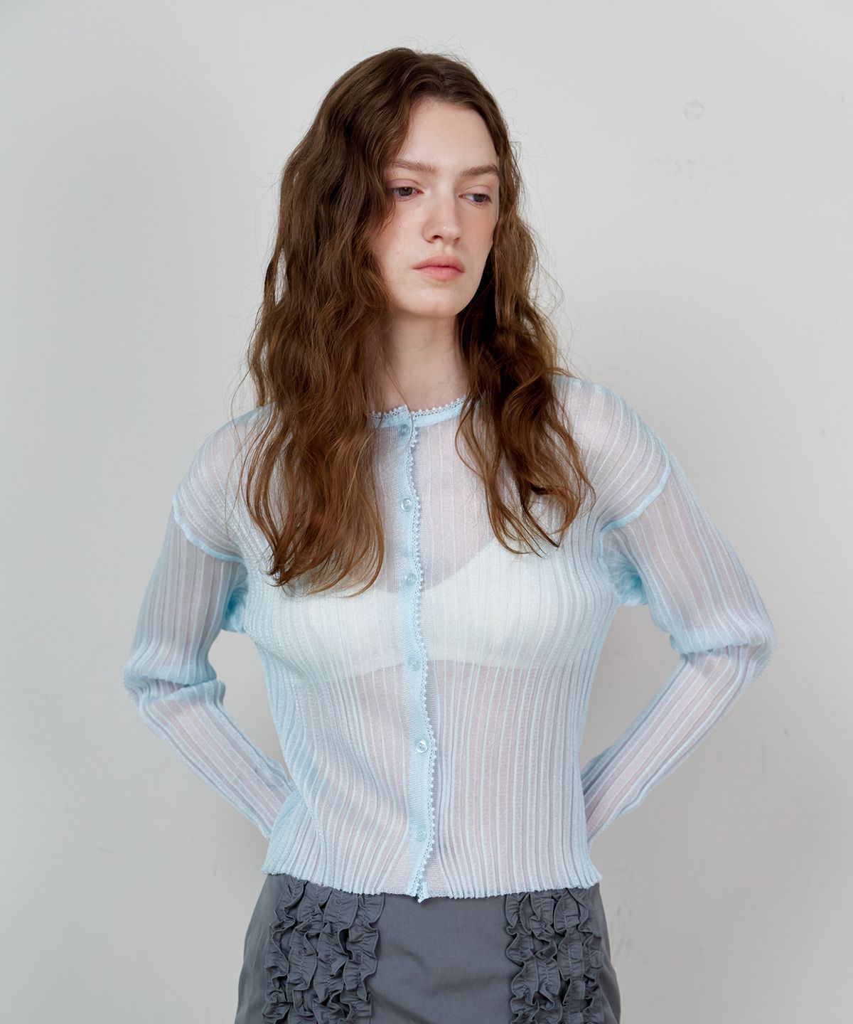 스르비(SELEVER) Nev Organza Cardigan_4 Color