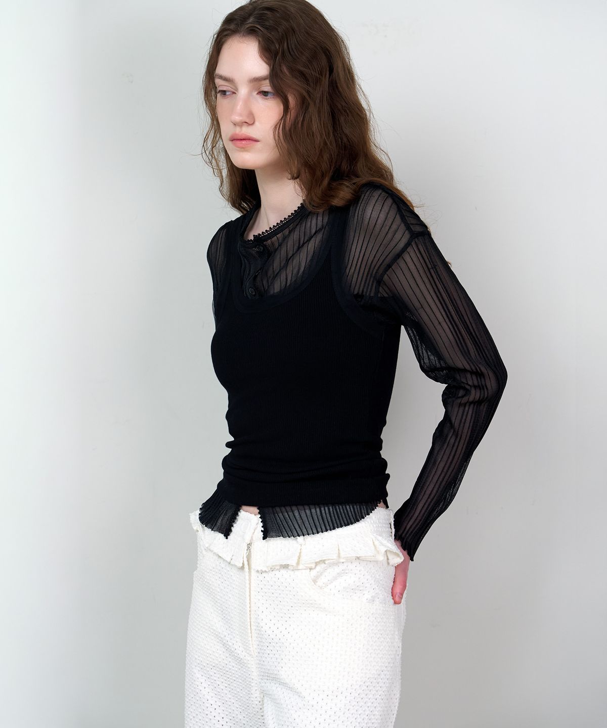 스르비(SELEVER) Nev Organza Cardigan_4 Color