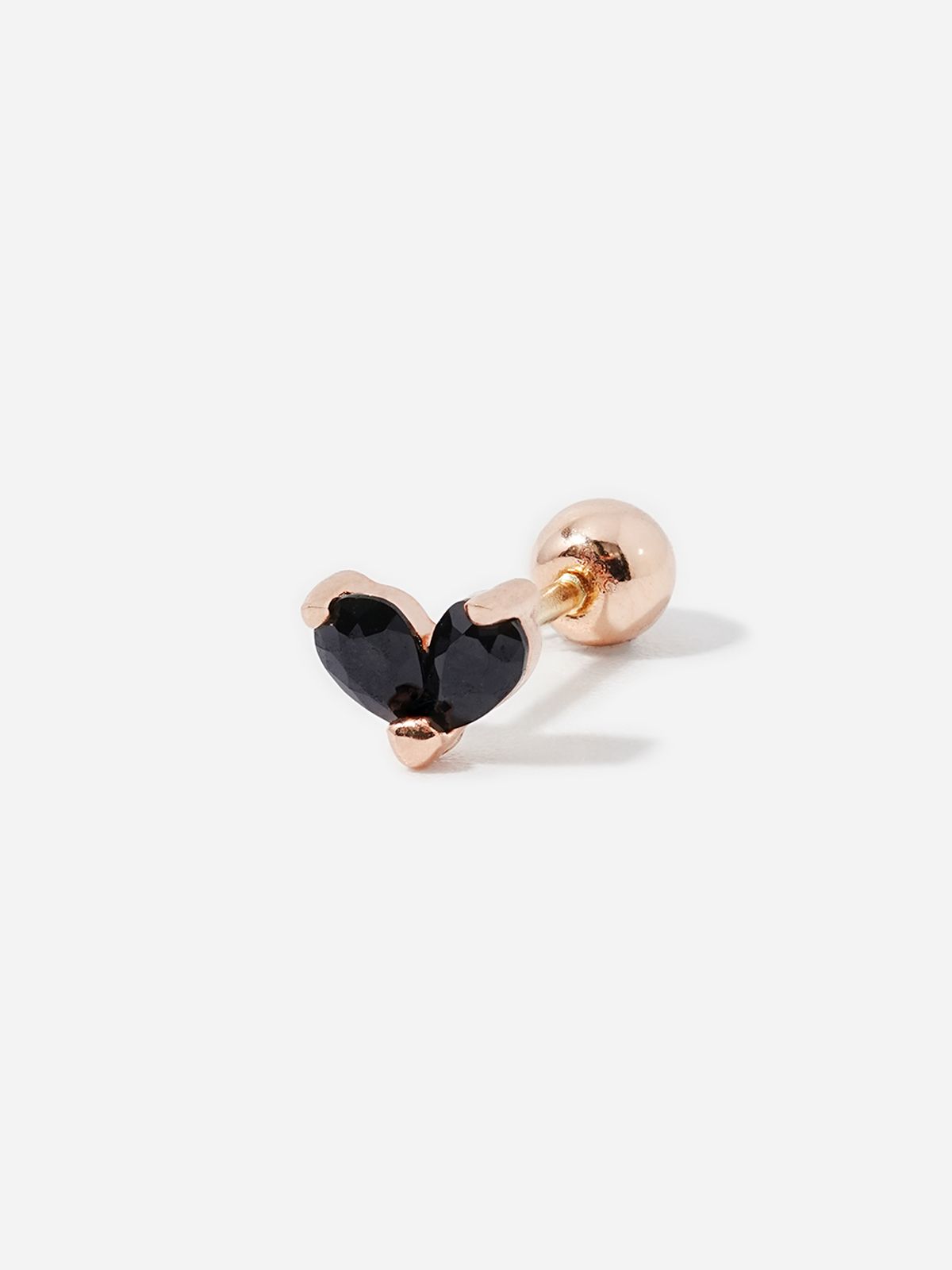 미니멀피어싱(MINIMALPIERCING) 14K 블랙 미니 물방울 하트 피어싱 귀걸이