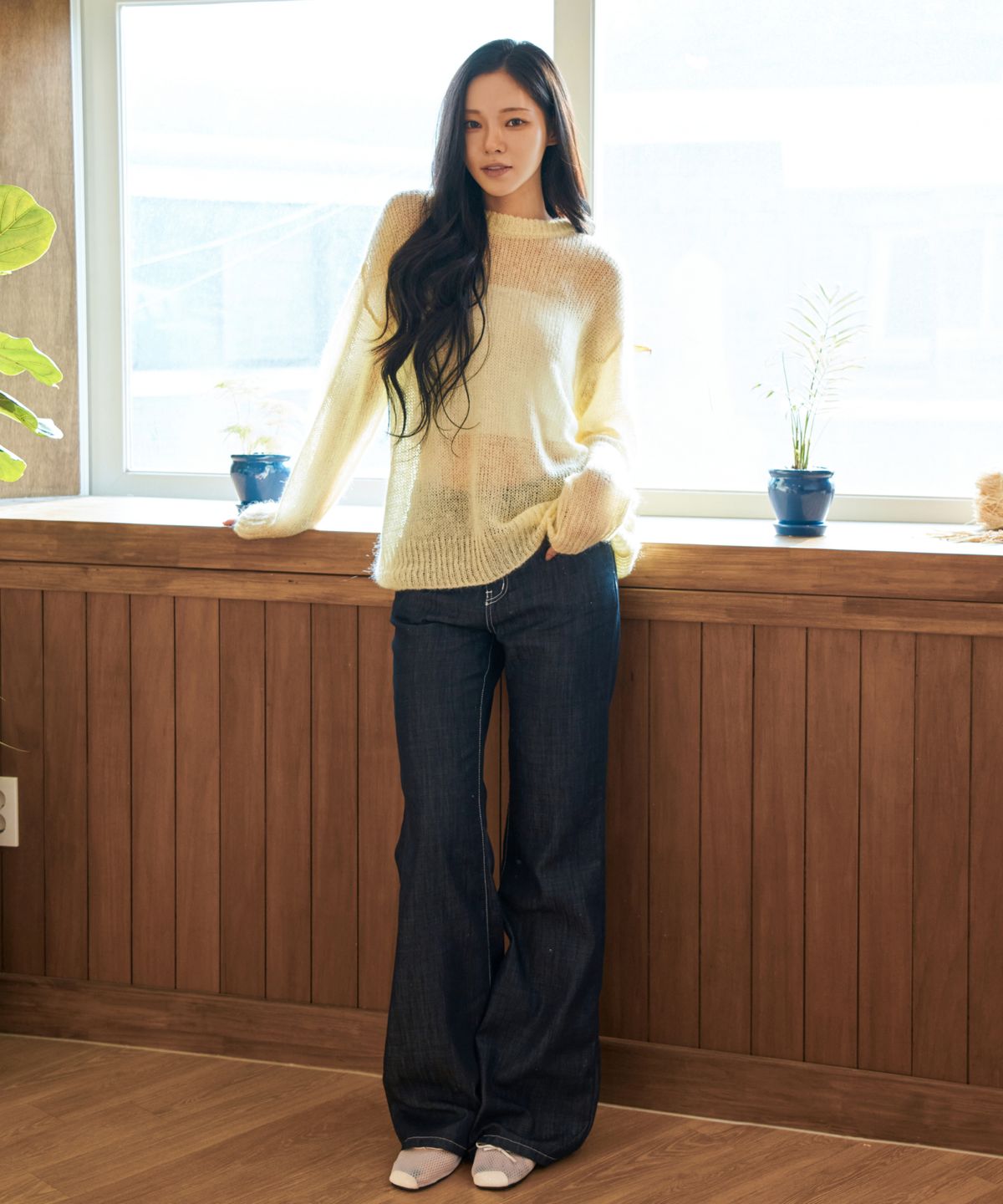 와르 포 우먼(WAARFORWOMAN) WK-24 시어 풀 오버_옐로우