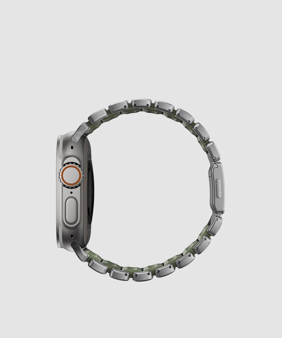 노마드(NOMAD) 애플워치 티타늄 스트랩 스트라토스 실버 x 포레스트 그린 44 45 46 49mm