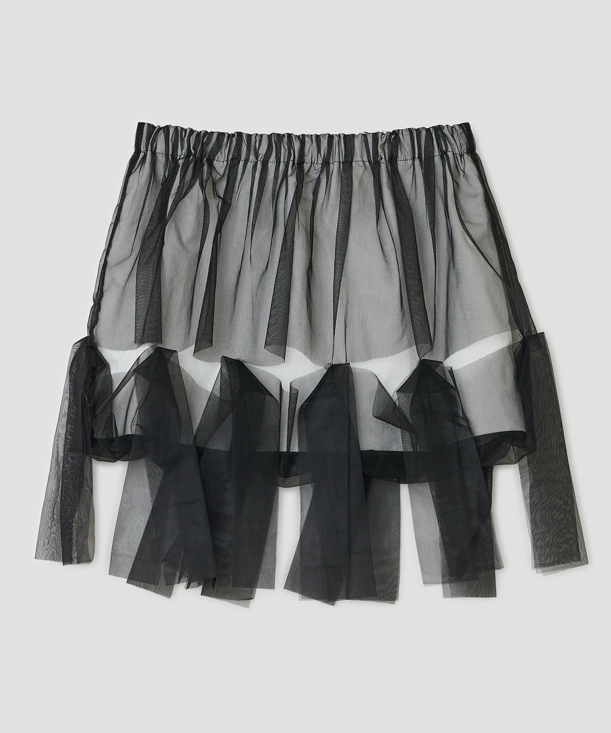 타입서비스(TYPESERVICE) Mesh Layered Puff Skirt [Black]