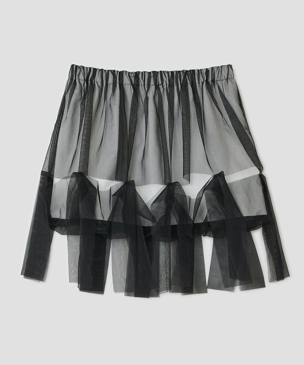 타입서비스(TYPESERVICE) Mesh Layered Puff Skirt [Black]