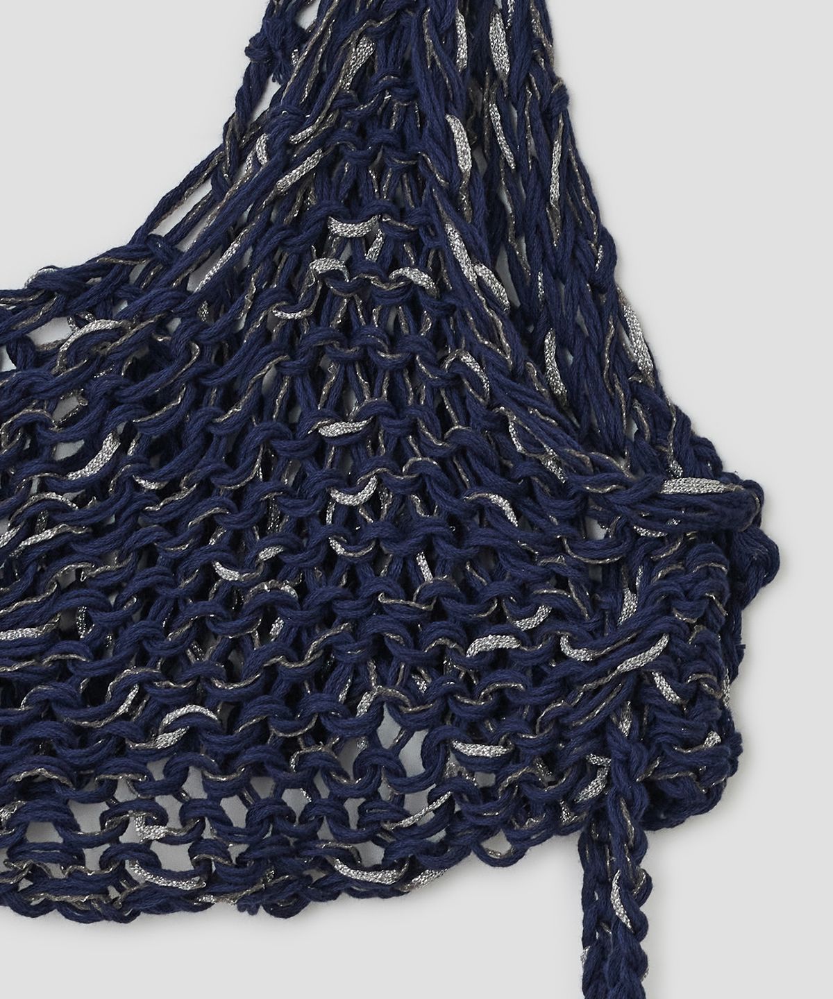 타입서비스(TYPESERVICE) Beaded Strap Knit Top [Navy]