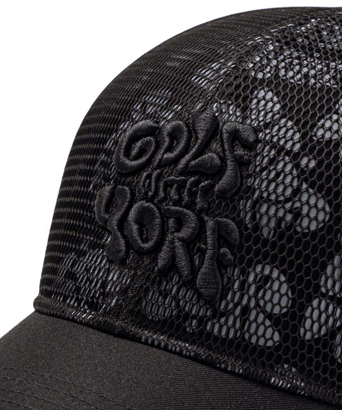 욜프(YORF) YORF BALL CAP MESH DETAIL BLACK 욜프 볼캡 매쉬디테일 블랙