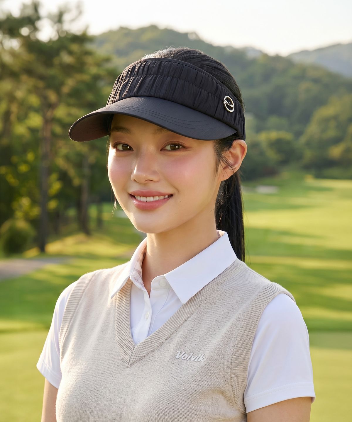 볼빅(VOLVIK) 셔링 포인트 여성 바이저 골프모자