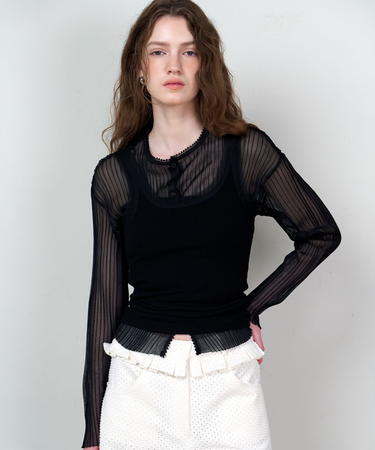 스르비(SELEVER) Sien Rib Layered Cami Top_4 Color