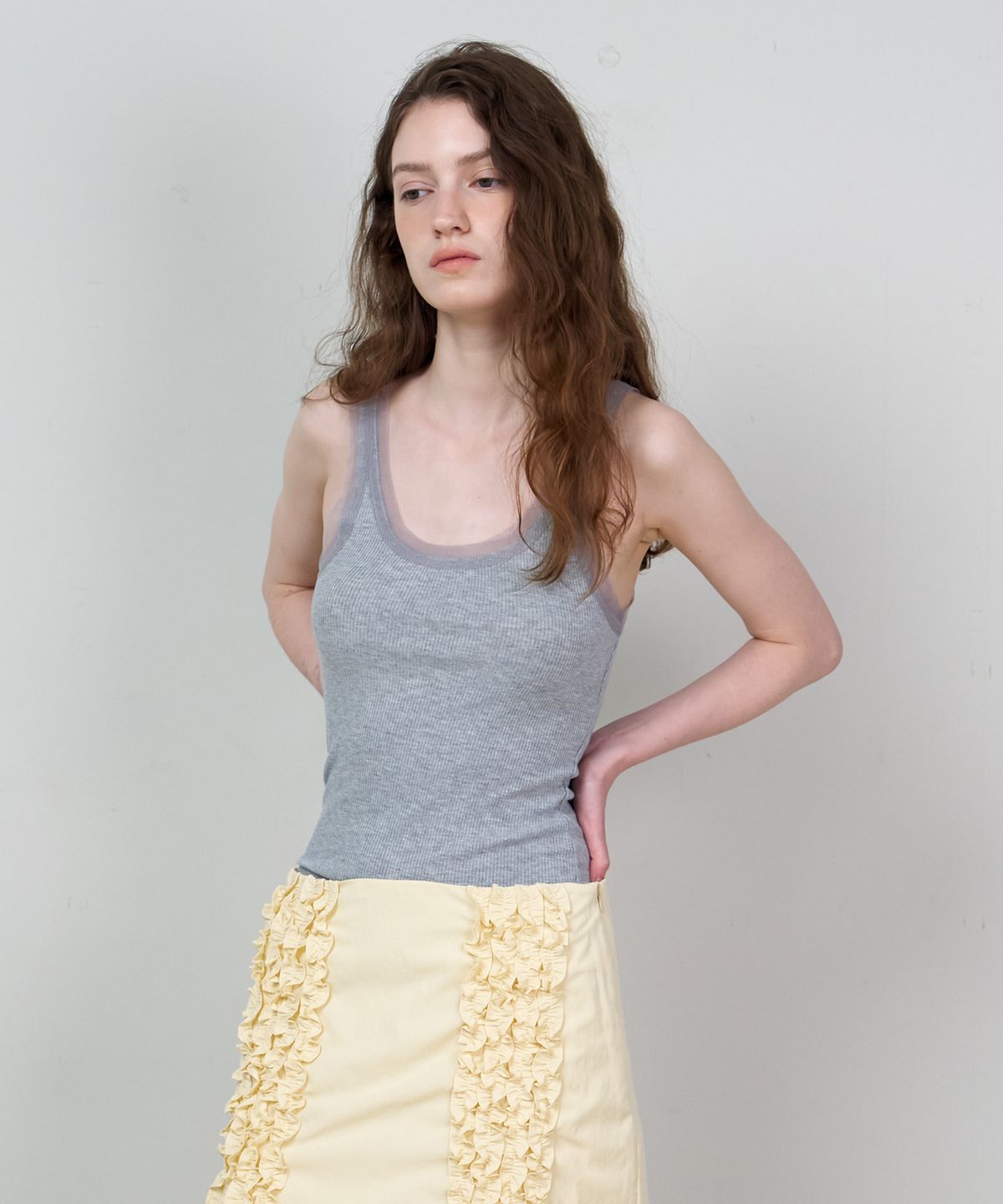 스르비(SELEVER) Sien Rib Layered Cami Top_4 Color