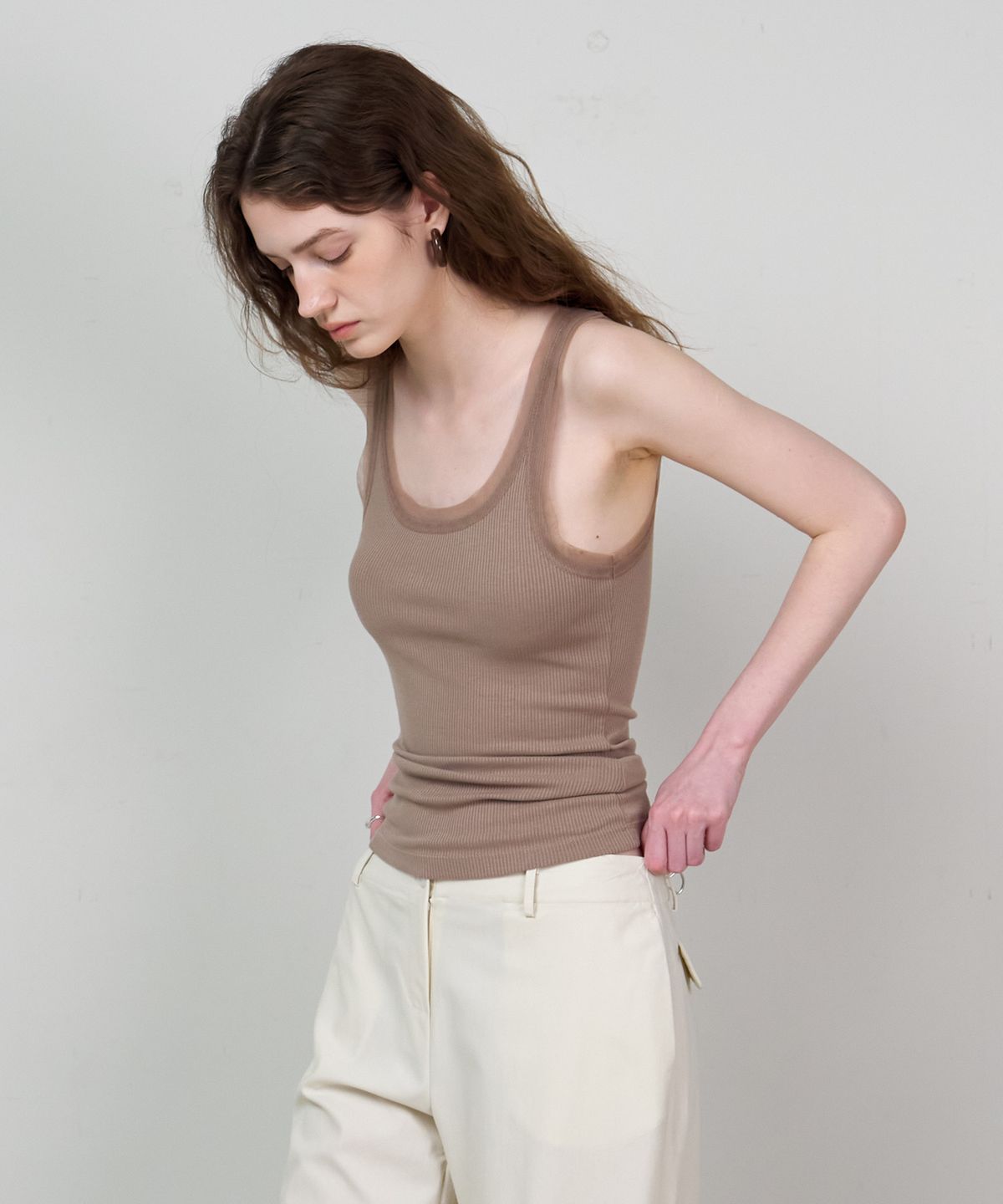 스르비(SELEVER) Sien Rib Layered Cami Top_4 Color