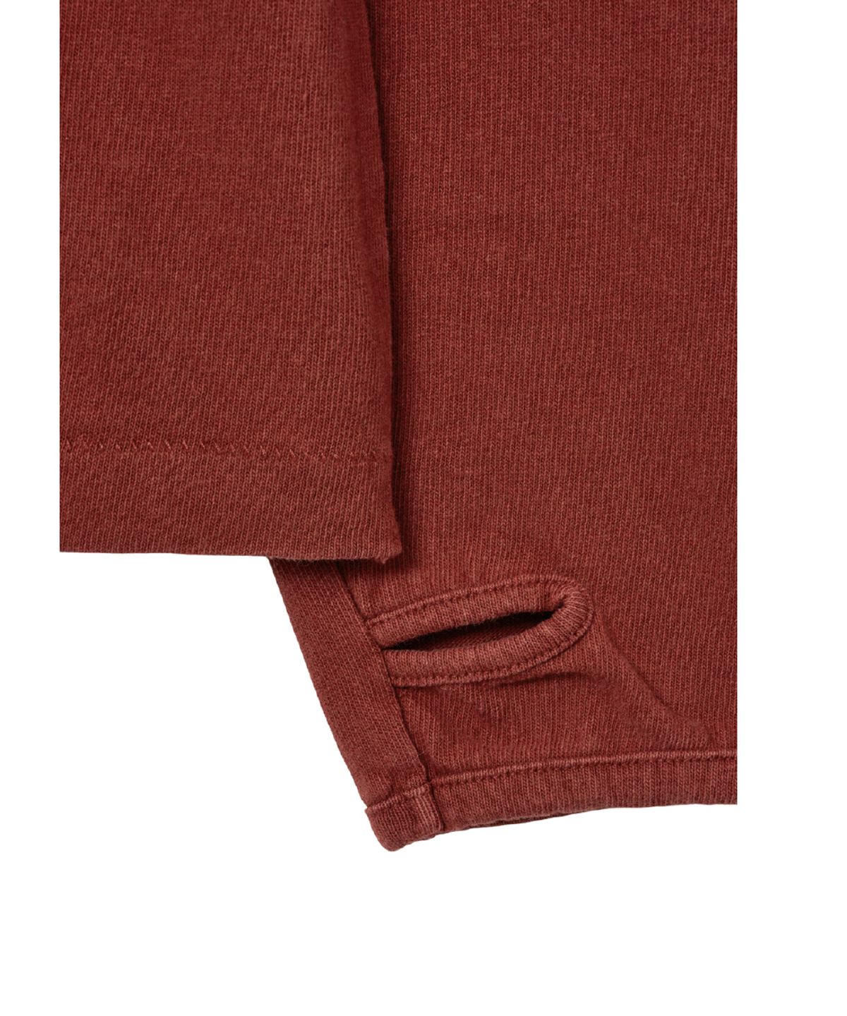 해칭룸(HATCHINGROOM) Double Henley Neck Tee Bleached Red
