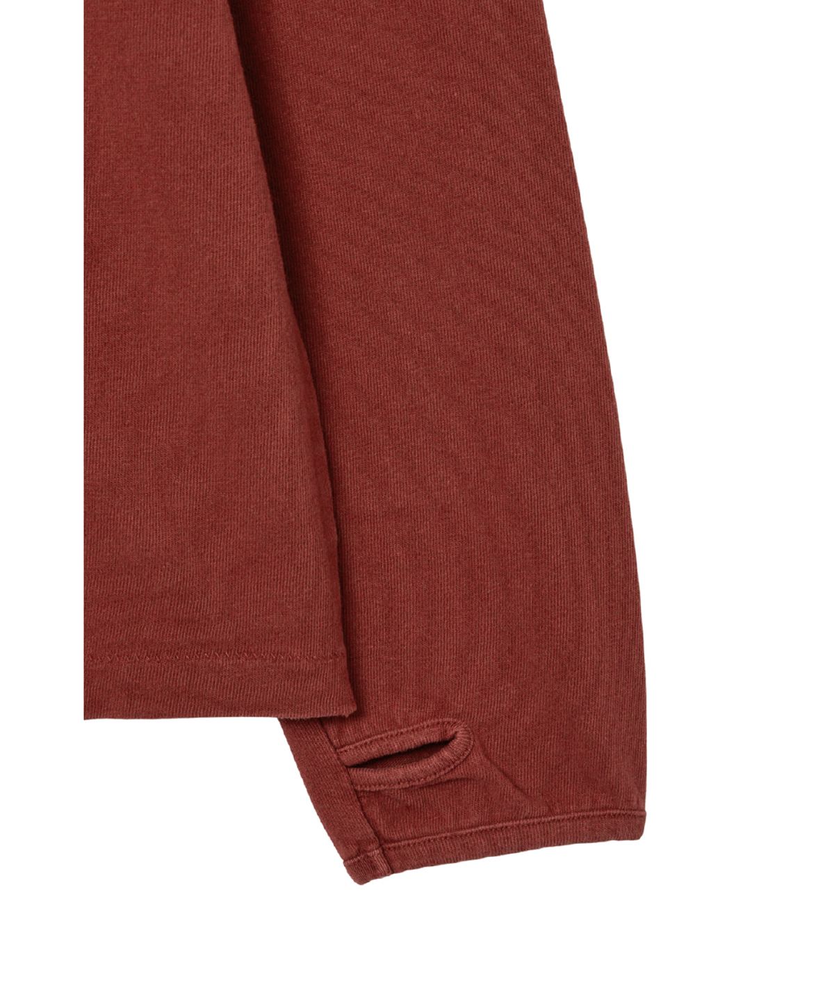 해칭룸(HATCHINGROOM) Double Henley Neck Tee Bleached Red