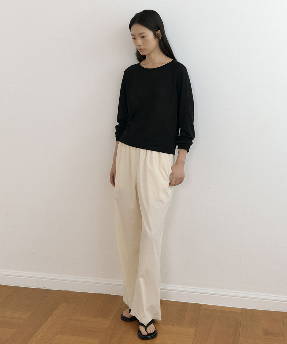 링서울(LINGSEOUL) linen raglan knit-black