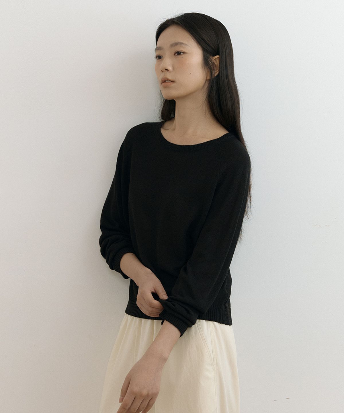 링서울(LINGSEOUL) linen raglan knit-black
