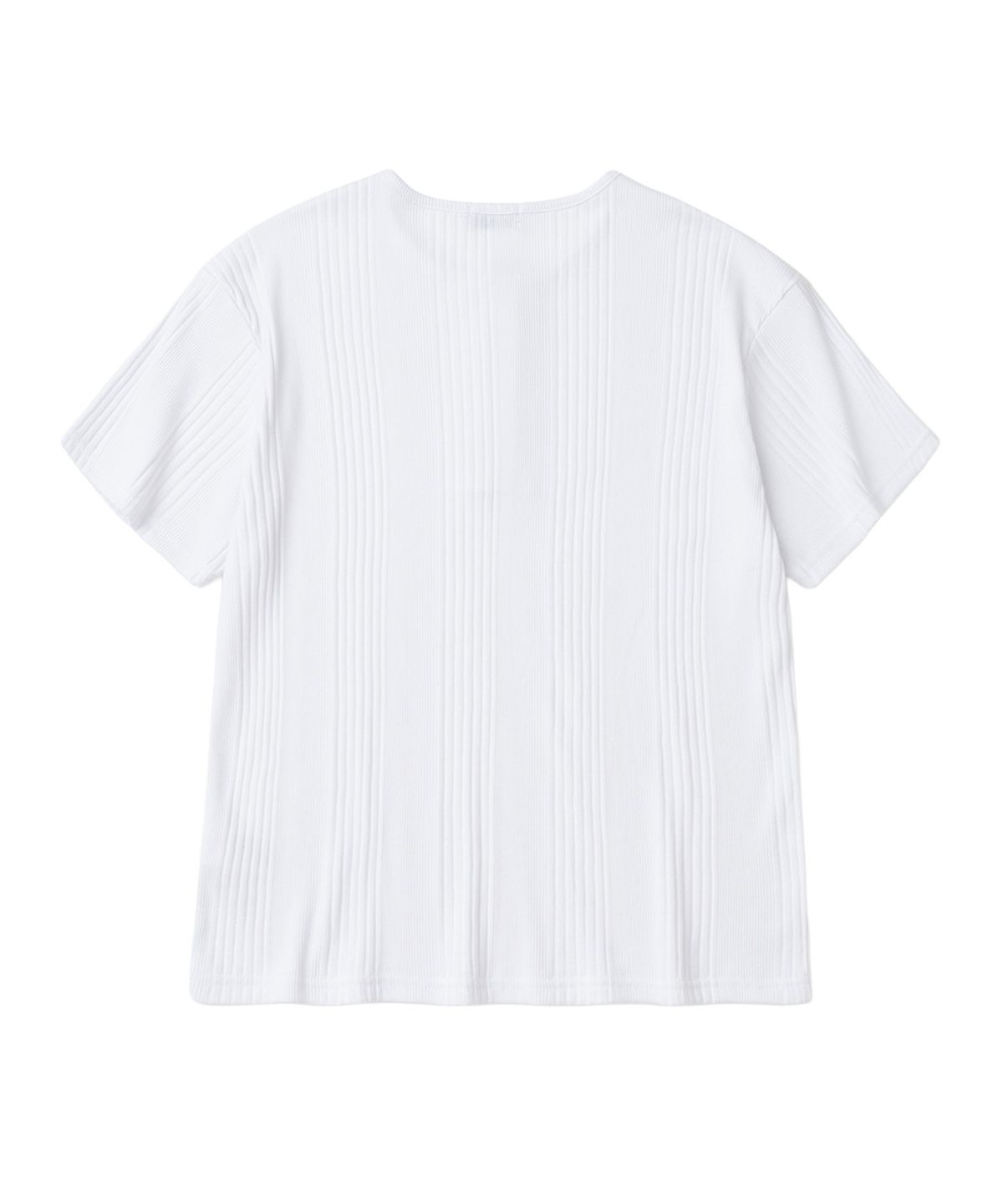 엑스오엑스(XOX) 리브드 헨리넥 반팔 티셔츠[WHITE]