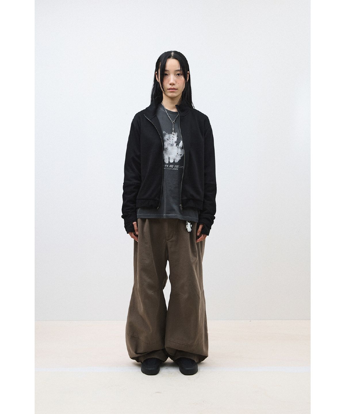 해칭룸(HATCHINGROOM) Double Sleeve Track Cardigan Black